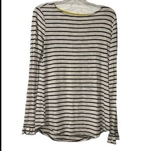 Maurices Black and White Striped Long Sleeve Tee Small